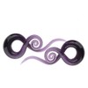 2Pcs Purple Ear Glass Spiral Tapers Plugs Tunnels Expander Gauges
