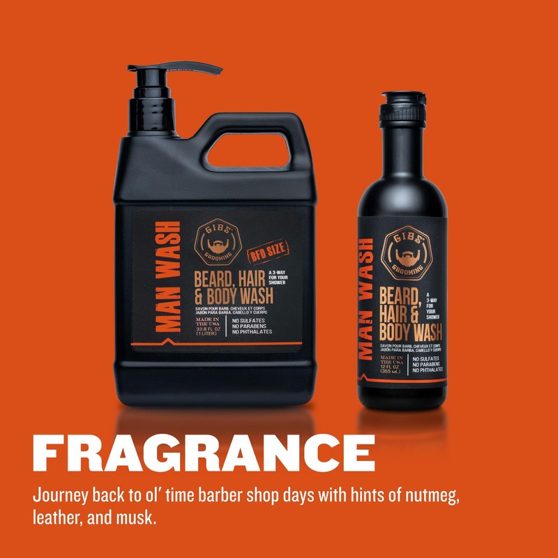 GIBS Grooming 3 in 1 Body Wash for Men -