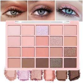 WanTuoluo 20 Nude Brown Pink Matte Shimmer Eyeshadow Palette for Eye Makeup,High Pigmented Beige Purple Tan Eye Shadow Primers Powder Palet de sombras de ojos (03# Spring Coral)