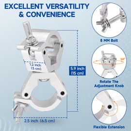 SZSAUTO 360 ° Swivel Truss Clamp - Heavy Duty Aluminum Alloy Clamp for 1.18-1.41 "OD Tubing, Maximum Load 220 Lbs, Truss Swivel Clamp Couple for Bar/Concert/Event/Exhibition/theaters/Stage