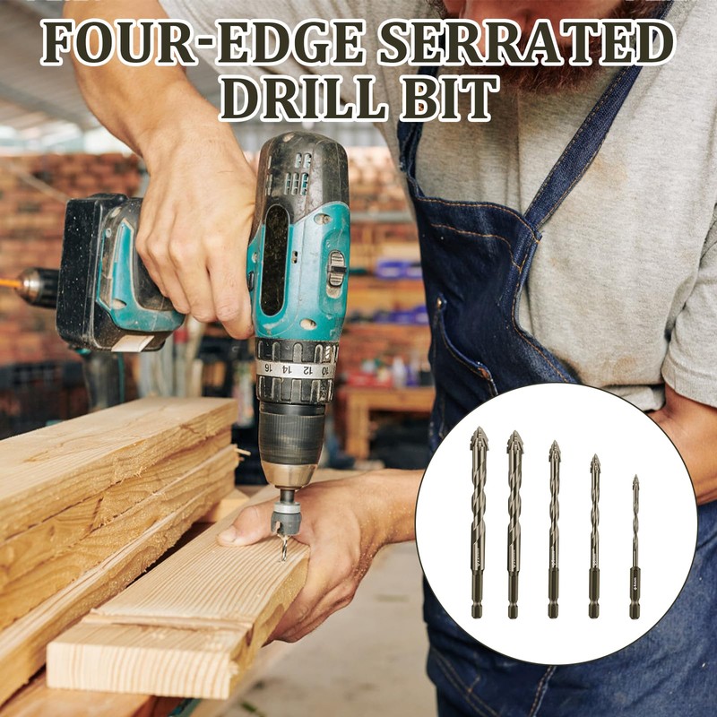 Hinge Drill Bit Self Centring 5 PCS High-Strength Eccentric Twist