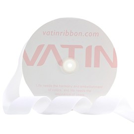 VATIN White Velvet Ribbon 1-1/2" White Premium Plush Velvet Woven Edge Velvet Ribbon for Christmas Tree,Gift Wrapping,Flower Bouquet,Wreath Decorations,Bow Making- 25 Yards