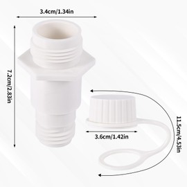 BOXOB Cooler Drain Plug Kit for Igloo, Threaded Drain Plug with Plastic Tethered Cap for Cooler Replacement Parts and Accessories Anti-Leak Compatible with Igloo 50-165 Qt(White)