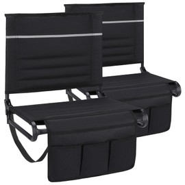 Dodometrek Stadium Seats with Back Support, Bleacher Seat with Back and Cushion, 400lb Capacity, 2pcs