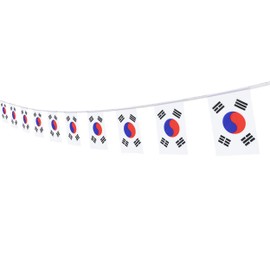 Korea String Banner Flag,5.5 x 8.2 Inch String Banner,Indoor and Outdoor Party Decorations,16 ft 20 Mini Flags.