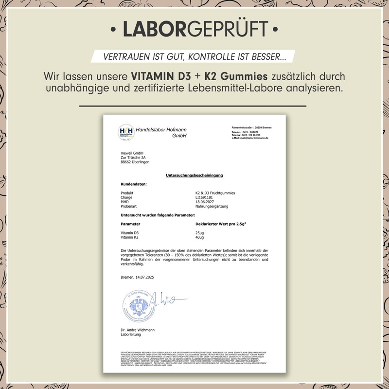 Vitamin D3 + K2 Gummies 180x with 1000 IU Vitamin