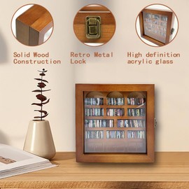 KHIEO Anxiety Bookshelf - Shake Away Your Anxiety, Mini Books Display for Stress Relief, Perfect Decorative Mini Library, Ideal for Home Decor, Office Décor - Best Gift for Book Lovers (Brown)
