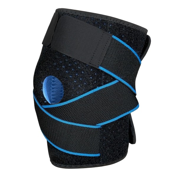Clundoo Knee Support for Women and Men, Adjustable Patella Knee Brace, Sports Bandage Knee for Knee Pain, Meniscus Tear, Arthritis, Joint Pain (Blue)