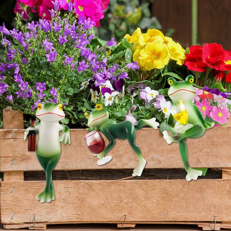 Znnhnn Hanging Frogs, Flower Pot, Hanging Frogs, Decorative Figures (Green-3)
