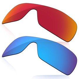 LenzReborn Polarised Lens Replacement for Oakley Offshoot OO9190 Sunglasses - More Options, Fire Red + Ice Blue