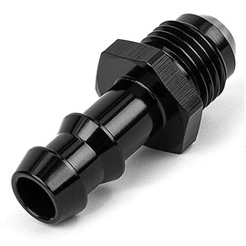 6AN Flare to 3/8" Hose Barb Fittings Adapter Aluminum Fuel Line -6 AN Male to 3/8"Inch 9.52MM Push On Barb Fuel Line pipe Connector, Black (6AN to 3/8")