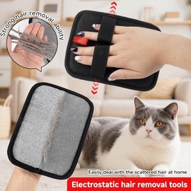 Pet Hair Remover, Electrostatic Pet Hair Removal Gloves-2-piece Set, Reusable Cat & Dog Hair Remover for Couch, Furniture, Carpet, Curtain, Upgraded Animal Fur Removal Tool