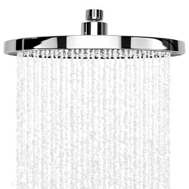 QWORK® Regen-Duschkopf Ø 23 cm, 360° Hochdruck Chrom Duschkopf, Runder Duschkopf