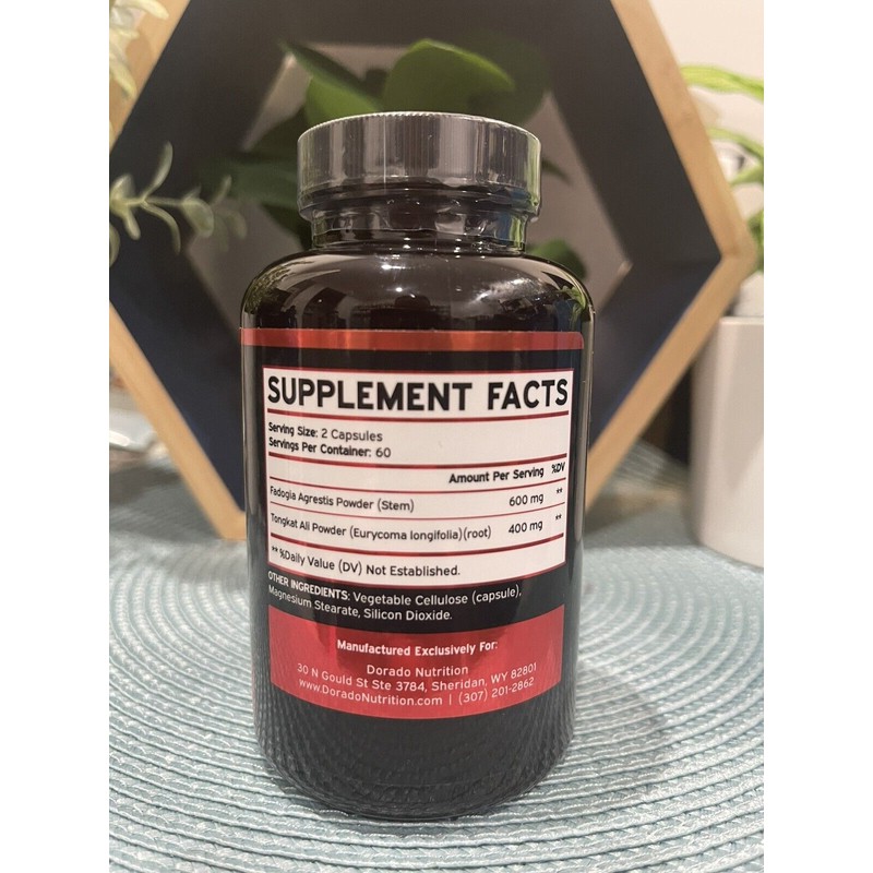 Earth Elixir Dorado Fadogia Agrestis 1000mg Supplement 60 Caps Brand