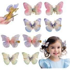 4 pares de pinzas para el cabello con forma de mariposa pinzas con forma mariposa voladora diamantes imitación accesorios coloridos y lindos 4, 2 cm para el cabello niñas.