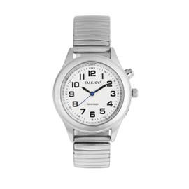 TalkJoy Professional Women's Talking Watch Silver Watch Seniors Blind Watch Voice Function, silver, Strap.
