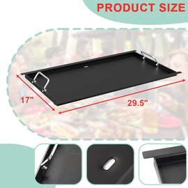 463228622 Full Size Griddle Insert for Charbroil Performance 6 Burner 463229021 463284422 463229521 463259223,Carbon Steel Flat Top Griddle Plate for Charbroil 463229521B G426-0005-W1, 29.5''L x 17'W