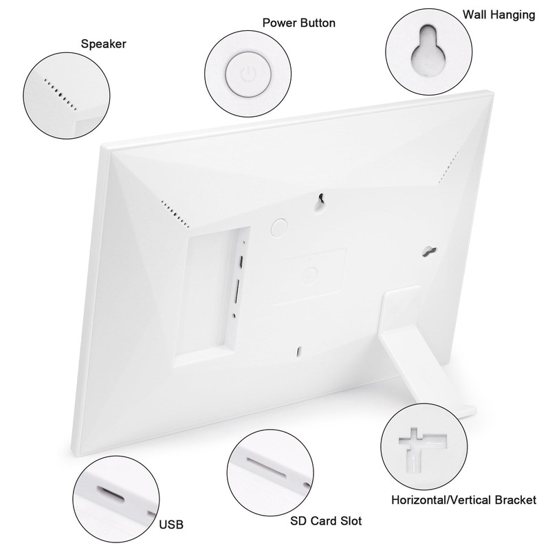FRAMEO WiFi Digital Picture Frame, 10.1 Inch Touchscreen Photo Frame,