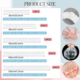Chivertion 100 Pcs Disposable Clear Kitchen Appliance Covers Furniture Dust Cover Dustproof with Elastic for Small Appliance, Toaster Oven, Pressure Cooker, Blender, Air Fryer, 5 Different Sizes