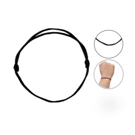 Adjustable Cord Kabbalah Bracelet, Evil Eye/Hand - Black