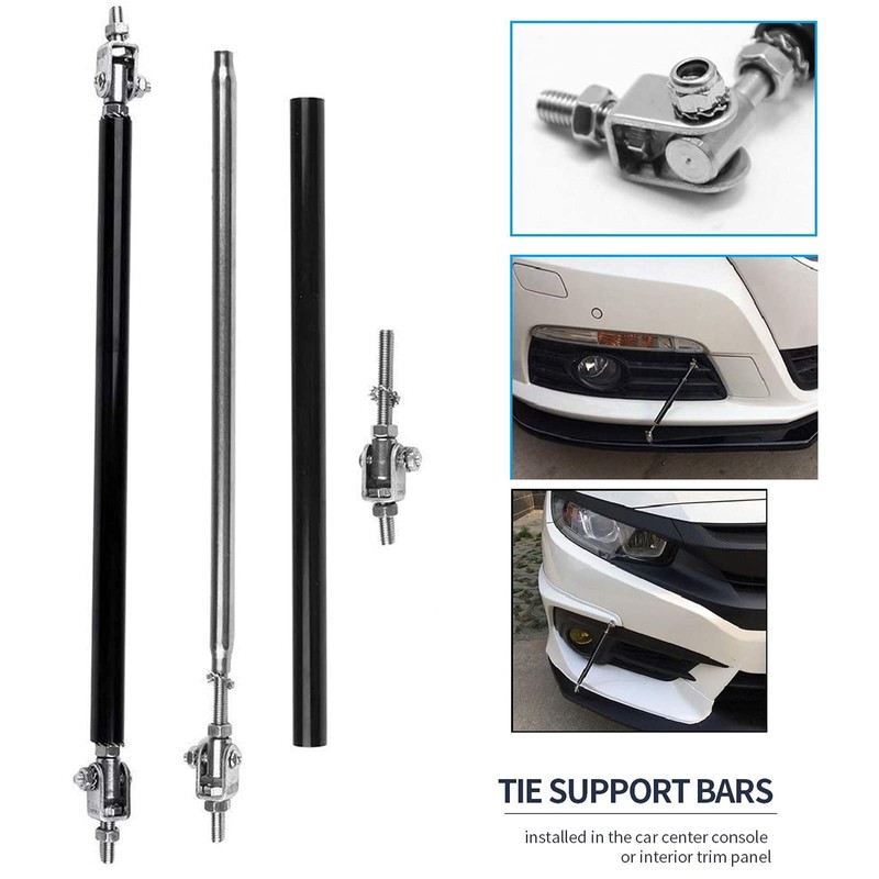 SZKAIDAG Universal 8"-11" Splitter Strut Rods, Adjustable Black Front Lip