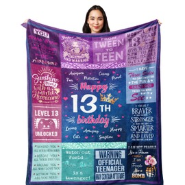 13th Birthday Gifts For Girls - Best Gifts For 13 Year Old Girls 60"x50" Blanket - Gifts For 13 Year Old Girl - Teenage Girl Gifts For 13 Year Old Girl - 13 Year Old Girl Gift Ideas Bday Decor
