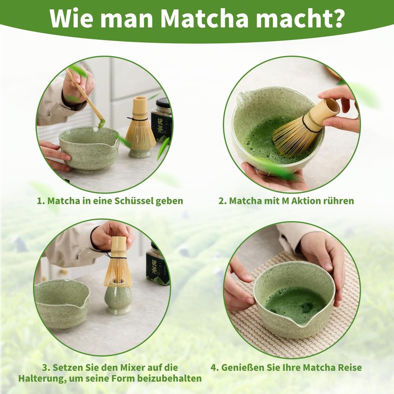 Xkzhrr Matcha Set 5-Piece Set, Matcha Stirrer, Matcha Stirrer, Matcha