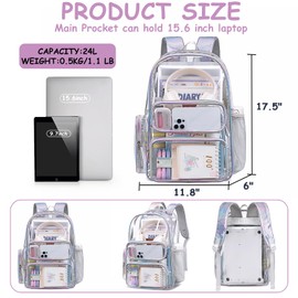 CAMTOP Clear Backpack Stadium Events Heavy Duty Large Clear Backpacks BookBag for Kids Student School Festival Work Sport Travel