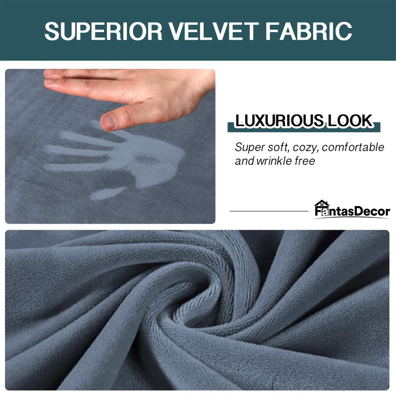 FantasDecor 4 Piece Sofa Cover Stretch Luxury Thick Velvet Sofa