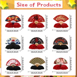 Gameza Hibachi Birthday Party Decorations - 9PCS Japanese Party Decorations Japanese Style Paper Fans Honeycomb Centerpieces Table Decor Asian Baby Shower Wedding Birthday Decor Supplies