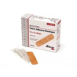 3/4" x 3" FABRIC ADHESIVE BANDAIDS FLEXIBLE BOX OF 100 BANDAGES BAND AID!!