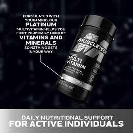 Muscletech Platinum Multivitamins for Men & Women - Multi-Vitamin Supplement for Immune Support - 18 Vitamins & Minerals, Vitamin A C D E B6 B12 - Daily Workout Supplements for Men - 180 Capsules