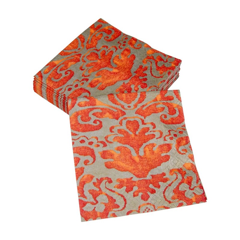 Caspari Palazzo Paper Party Cocktail Napkins in Coral, 20 Per