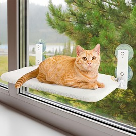 YCYIKA Cat Window Perch Hammock, Foldable Pet Bed with Strong Suction Cups, Sunbathing Resting Seat