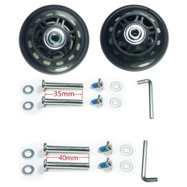 GSHFIMESH Black&Clear 2 Wheels Sets 75mm Wear-Resistant Luggage Suitcase Replacement Wheels w/ABEC 6mm 608zz Skate Inline Outdoor Skate Repair Kits (75 * 6 * 24mm/2.95 * 0.24 * 0.94in)