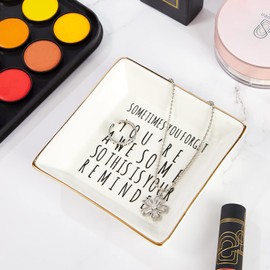 CL&MH Inspirational Gifts for Women,Encourage Gifts,Sometimes You Forget You're Awesome..Inspirational Ring Trinket Dish Gift,Holder Rings Bracelets Earrings Trinket Tray for Women Girls Birthday