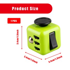 Bojueshaw 6-Sided Stress Relief Sensory Toy for Anxiety,ADHD,Focus,Portable Finger Cube Toy for Office,Classroom,and Home(Green)