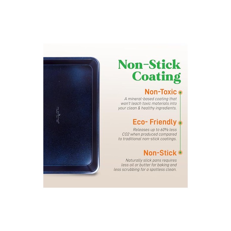 NutriChef 13-inch Cookie Sheet Baking Tray, Non-Stick Coated Layer Surface,