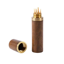 Toothpick Dispenser Wooden Portable Elegant Toothpick Holder Pill Box Toothpick Holder Box