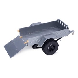Aluminum 1/18 1/24 Small Scale RC Crawler Car Utility Trailer for TRX4M SCX24 FMS FCX24 AX24 Upgrade Parts (Titanium)