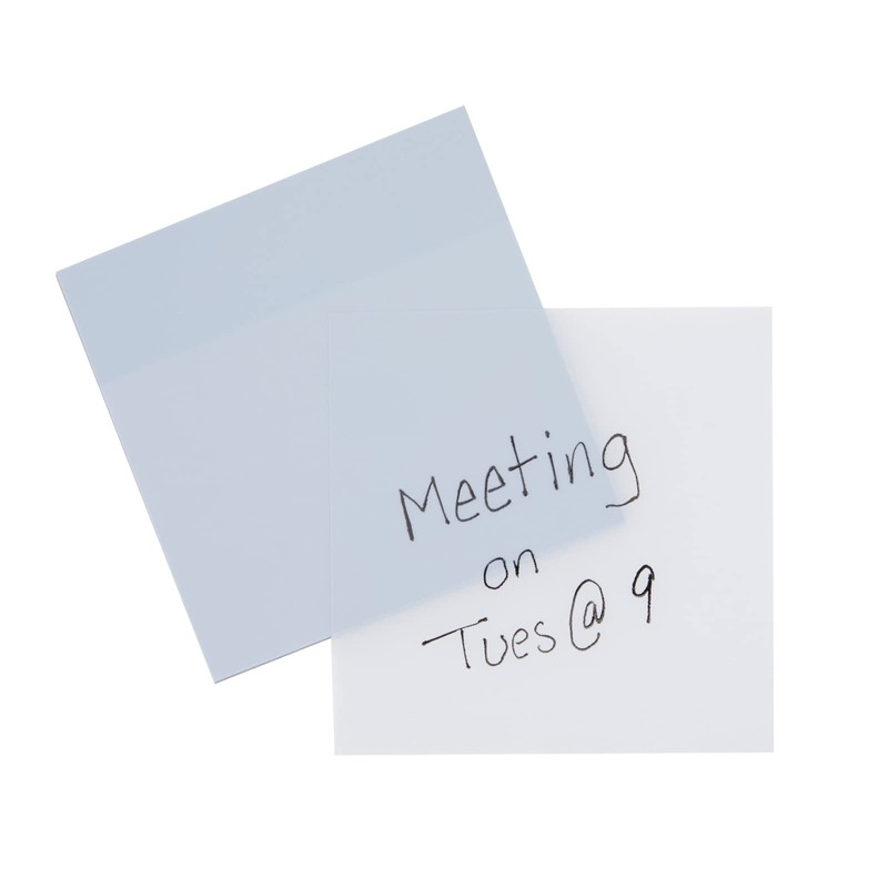 12-Pack 3x3-Inch Transparent Sticky Notes, 5.2mil Clear Plastic Self-Stick Sheets
