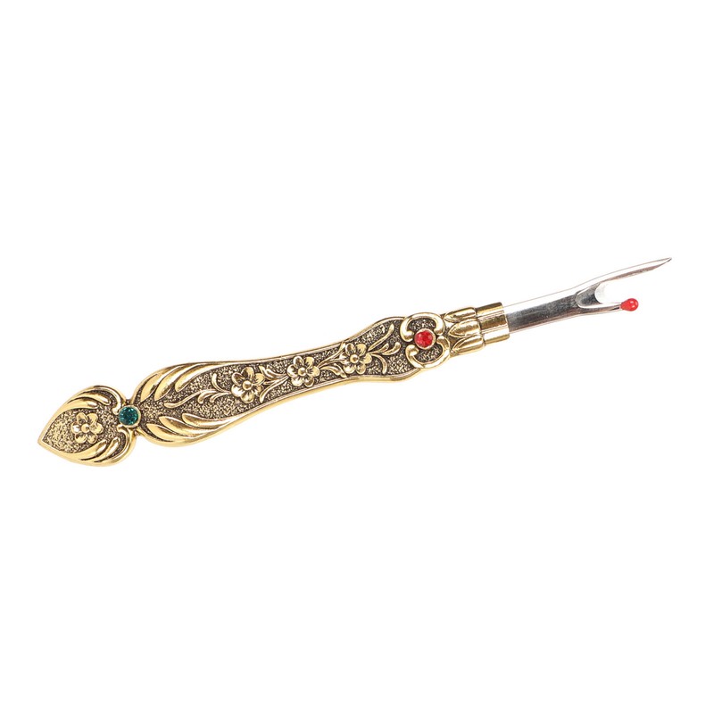 Retro Sewing Seam Rippers Professional Alloy Flower Engraved Craft Thread