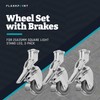 Flashpoint Wheel Set with Brakes for 25x25mm Square Light Stand