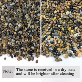 FANTIAN 5 lbs Aquarium Gravel, Pea Gravel for Fish Tank,1/4 Inch Decorative River Rocks for Aquarium Succulent Vase Plant Soil Cover and Outdoor Landscaping
