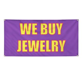 Vinyl Banner Multiple Sizes We Buy Jewelry Advertising Printing D Business Outdoor Weatherproof Industrial Yard Signs Lavender 10 Grommets 60x144Inches