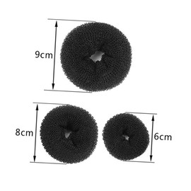 OATIPHO 3pcs Hair Donut Bun Maker Black Hair Bun Styler for Women Includes Large Medium Small Easy to Use for Dance and Special Occasions