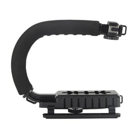 Camera Handheld Stabilizer ABS Sponge Adjustable Angle U Shaped Foldable 3 Hot Shoe Handheld Stabilizer for DSLR Digital Cameras