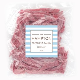 Cherry Sour Belts, 1 Pound Bulk Bag, The Hampton Popcorn & Candy Company