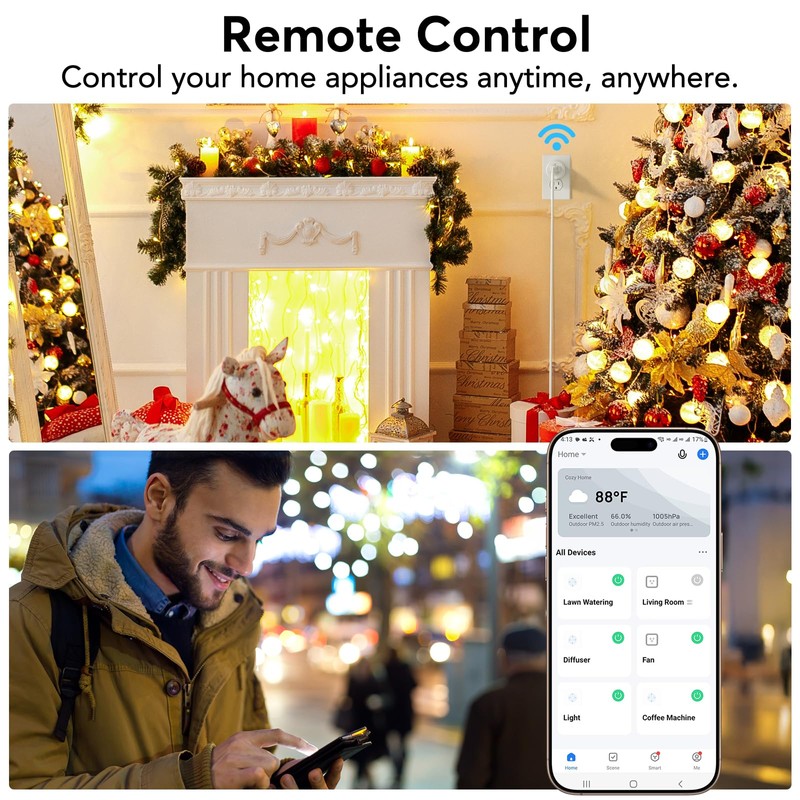 EIGHTREE Smart Plug, Smart Home WiFi Outlet Compatible with Alexa