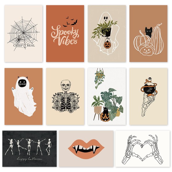 Whaline 33 Pack Halloween Greeting Cards with Sticker Envelope Spooky